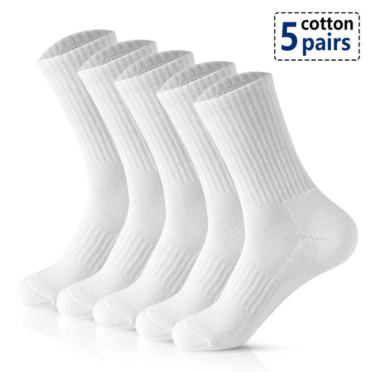 Cotton Breathable Long Socks – 5 Pairs